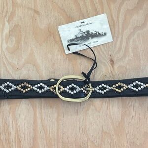 Campomaggi Studded Leather Belt in Nero